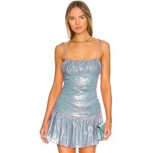 Majorelle Grazia Mini Dress in Blue Iridescent NWOT Size Small